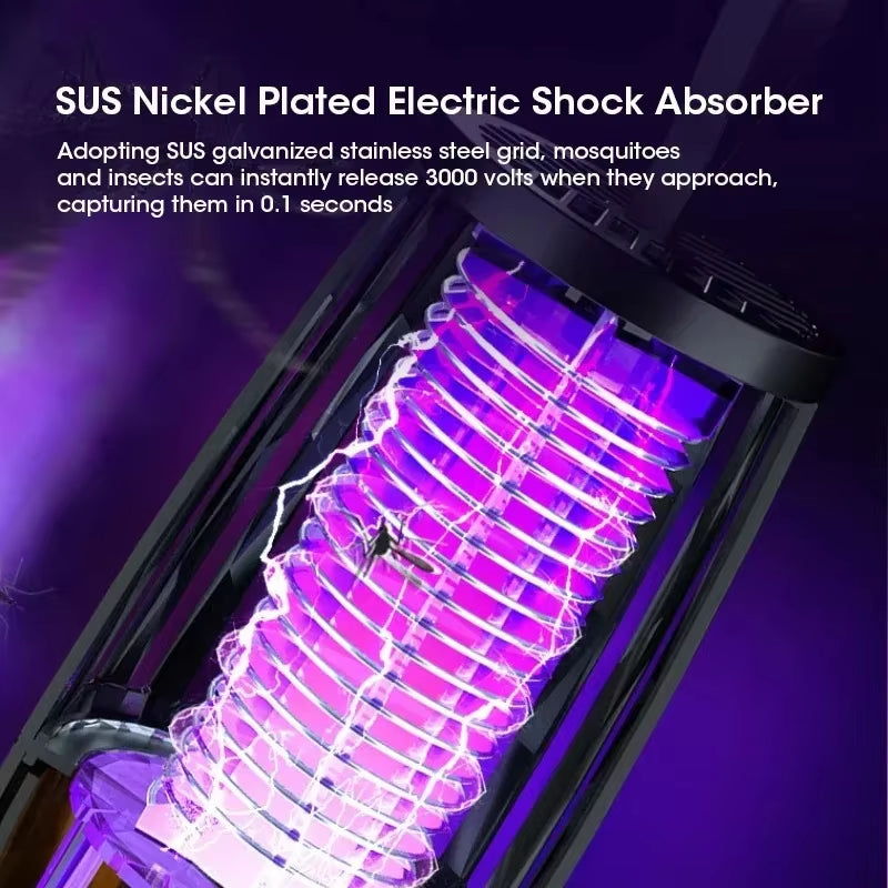 Silent USB Rechargeable Portable Electronic Mosquito Killer Lamp Insect Trap for Indoor Outdoor Home Bedroom Camping