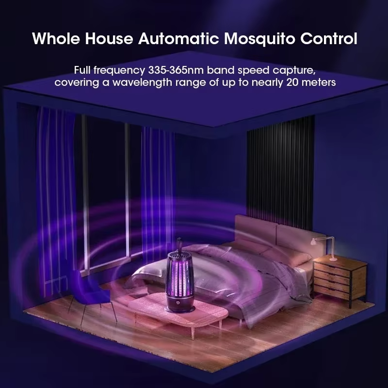 Silent USB Rechargeable Portable Electronic Mosquito Killer Lamp Insect Trap for Indoor Outdoor Home Bedroom Camping