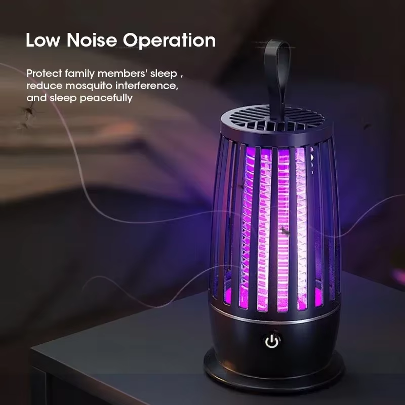 Silent USB Rechargeable Portable Electronic Mosquito Killer Lamp Insect Trap for Indoor Outdoor Home Bedroom Camping